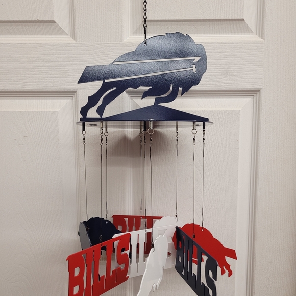 Buffalo Bills Metal Wind Chime - Blue, Red, White - Picture 5 of 5